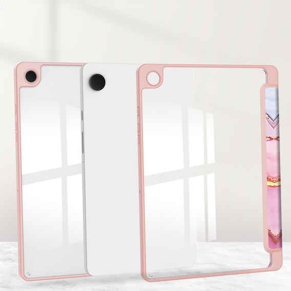 Etui Smartcase Hybrid do Samsung Galaxy Tab A9+, z miejscem na rysik – różowe Marble