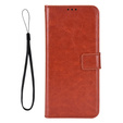 Etui z klapką do Xiaomi Poco F7 Pro, Crazy Horse Wallet, brązowe