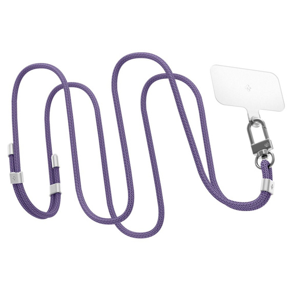 Smycz do telefonu Spigen Crossbody Strap + Wrist Strap + ConTag, fioletowa