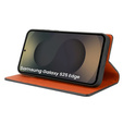 Etui z klapką do Samsung Galaxy S25 Edge, Litchi Skin Grain, granatowe