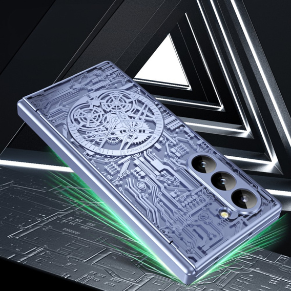 Etui do Samsung Galaxy Z Fold6 5G, Mechanical Legend, niebieskie