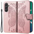 Etui z klapką do Samsung Galaxy A54 5G, Butterfly, różowe rose gold
