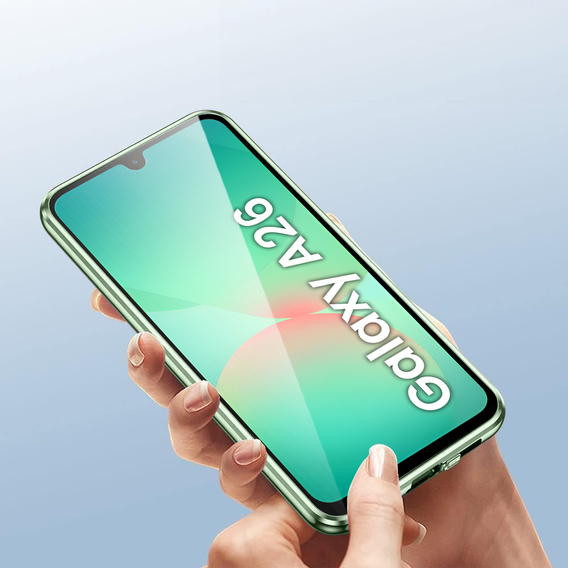 Etui do Samsung Galaxy A26 5G, Magnetic Dual Glass, zielone