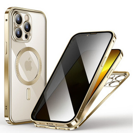 Etui do iPhone 13 Pro, Privacy Dual Glass, do MagSafe, złote