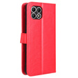 Etui z klapką do T Phone 2 5G, Crazy Horse Wallet, czerwone
