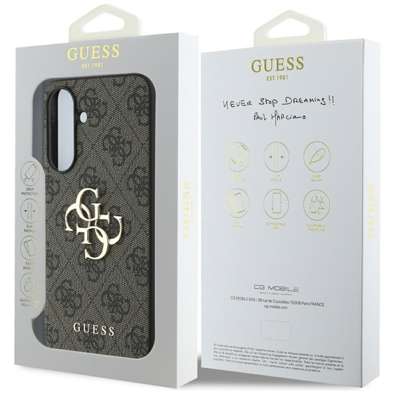 Etui GUESS do Samsung Galaxy A56 5G, 4G Big Metal Logo, brązowe
