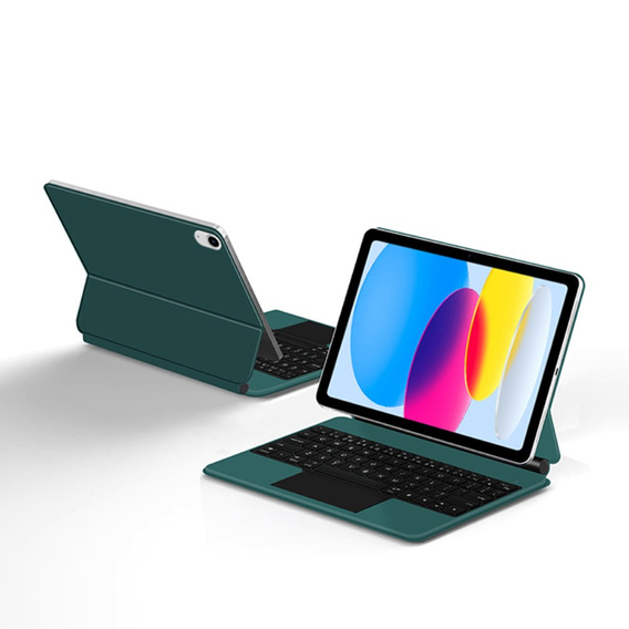 Etui z klawiaturą do iPad 11" 2025 A16 (11 gen.) / iPad 10.9" 2022 (10 gen.), Magnetic Keyboard Touchpad, zielone