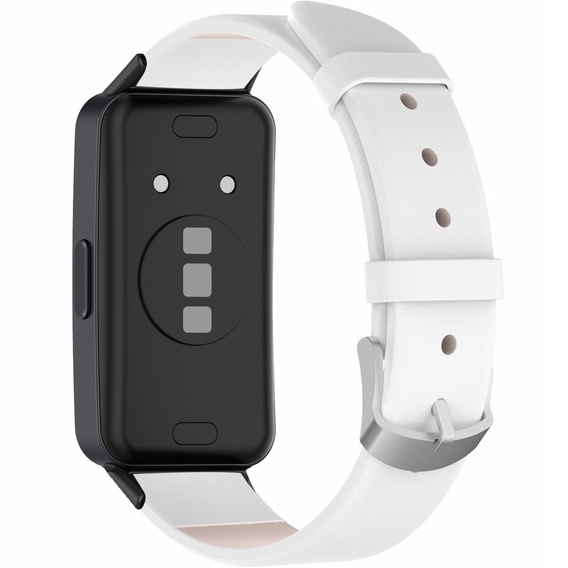 Pasek Skórzany do Huawei Band 8 / Huawei Band 9 / Huawei Band 10, Biały