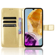 Etui z klapką do Samsung Galaxy M15 5G, Crazy Horse Wallet, złote