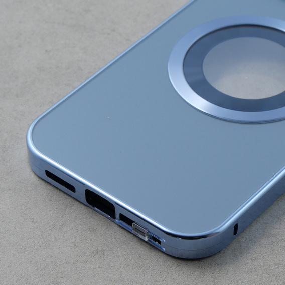 Etui do iPhone 13, Dual Glass, do Magsafe, niebieskie