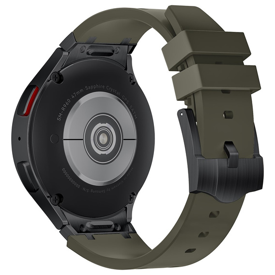 Pasek silikonowy do Samsung Galaxy Watch 4/5/6/7/FE 40/42/43/44/45/46/47mm, Zielony / czarna klamra