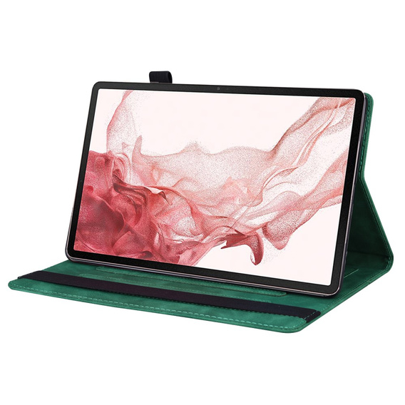 Etui do Samsung Galaxy Tab S10 FE+ Plus, Classic, z miejscem na rysik, zielone