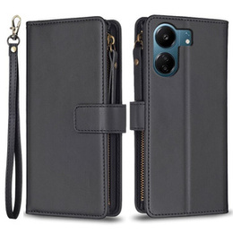 Etui z klapką do Xiaomi Redmi 13C / Poco C65, Wallet Zipper Pocket, czarne