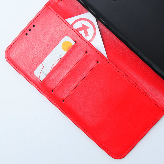 Etui z klapką do Xiaomi 13T / 13T Pro, Crazy Horse Wallet, czerwone