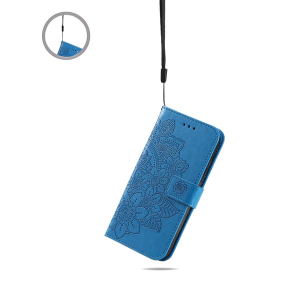 Etui z klapką do Xiaomi Redmi 13C / Poco C65, Mandala, niebieskie