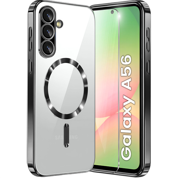 Etui do Samsung Galaxy A56 5G, Electro MagSafe, czarne + Szkło na ekran