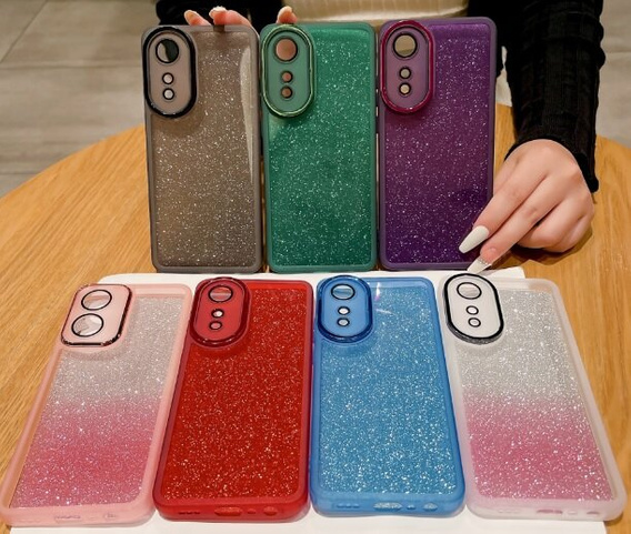 Etui do Oppo A18 4G / A38 4G, Glittery Powder, niebieskie