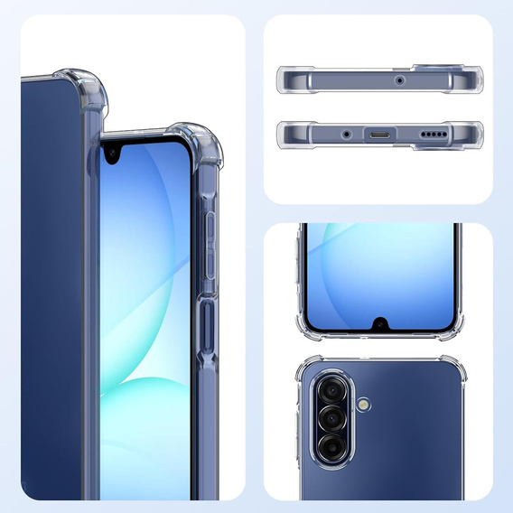Etui do Samsung Galaxy A17 5G, wzmocnione, z ochroną aparatu, przezroczyste