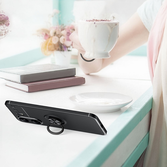 Etui KickStand Finger Ring do Xiaomi Redmi 13 / Poco C65, Czarne