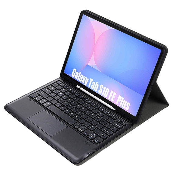 Futerał z klawiaturą bezprzewodową i touchpadem do tabletu Samsung Galaxy Tab S10 FE+ Plus X620/X626B - czarne