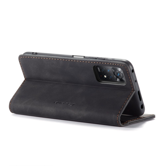 Etui CASEME do Xiaomi Redmi Note 11 Pro 4G/5G, Leather Wallet Case, czarne