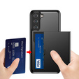 Etui do Samsung Galaxy S21 FE, Sliding Card Holder, czarne