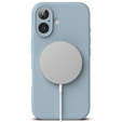Etui Ringke do iPhone 16, Silicone MagSafe, niebieskie + Szkło Hartowane 9H