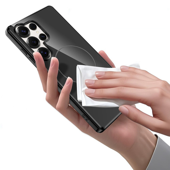 Etui do Samsung Galaxy S25 Ultra, magnetyczne z paskiem – czarne