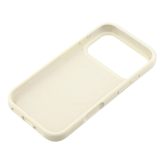 Etui silikonowe do iPhone 17 Pro, do MagSafe, antywstrząsowe, beżowe