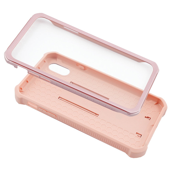 Etui pancerne do iPhone XS Max, Dexnor Full Body, różowe
