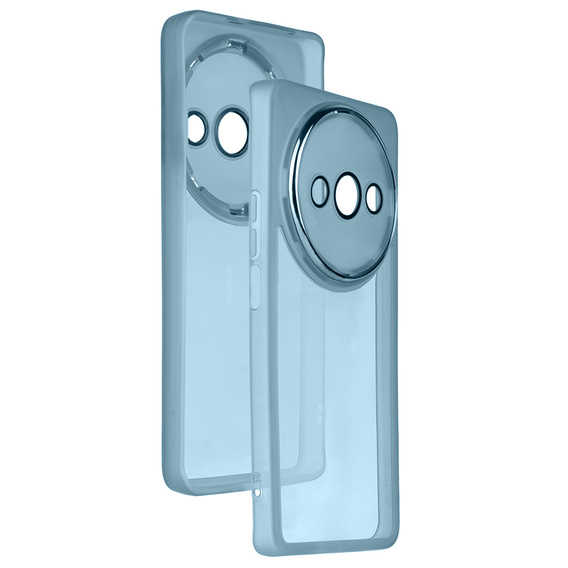 Etui silikonowe do Xiaomi Redmi A3, z ochroną aparatu, przezroczyste / niebieskie