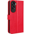 Etui z klapką do Honor 90 Lite 5G, Crazy Horse Wallet, czerwone