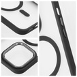Etui do iPhone 16 Pro Max, do MagSafe, ERBORD Matt Case, przezroczyste / czarne + Szkło na ekran