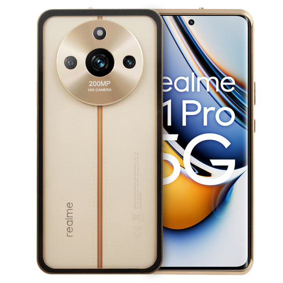 Etui do Realme 11 Pro 5G / Pro+ 5G, Frame Case, złote