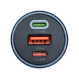 Ładowarka samochodowa Forcell F-Energy Alu 85 W, 2 × USB-C + USB-A, PD / QC 4.0 / SFC 2.0