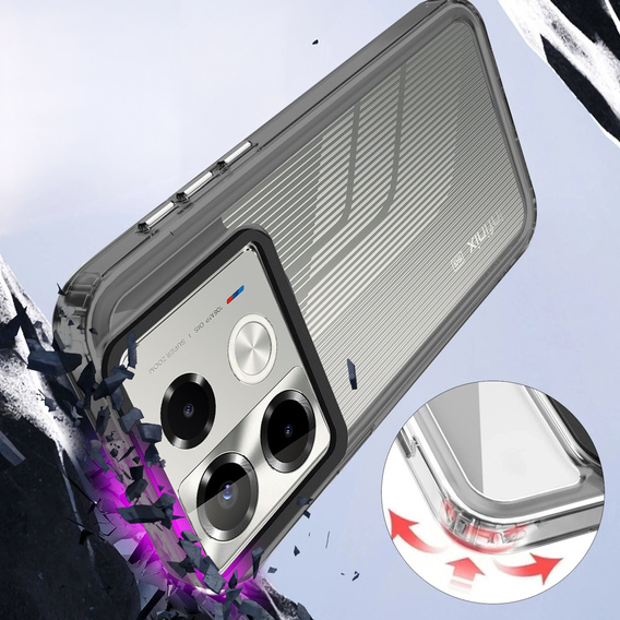 Etui do Infinix Note 40 Pro Plus, Fusion Hybrid, przezroczyste / czarne