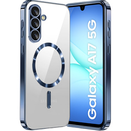 Etui do Samsung Galaxy A17 5G, Electro MagSafe, przezroczyste z granatowymi bokami