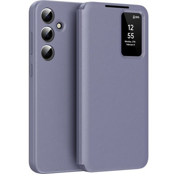 Etui z klapką do Samsung Galaxy S24+ Plus, Smart View Wallet, fioletowe