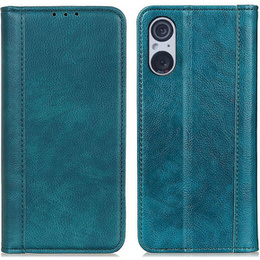 Etui do Sony Xperia 5 V, Wallet Litchi Leather, zielone