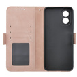 Etui z klapką do Oppo A58 4G, Card Slot, różowe