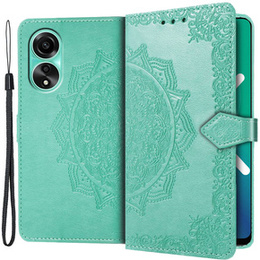 Etui z klapką do Oppo A98 5G, Mandala, zielone