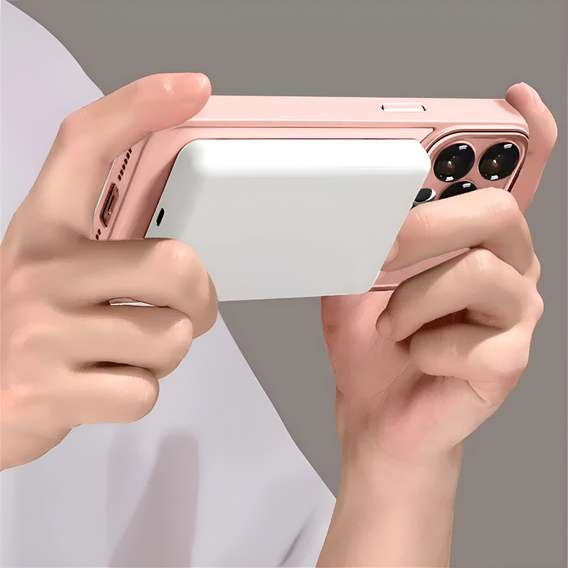 Etui do iPhone 16 Pro, do MagSafe, ERBORD Matt Case, różowy + Szkło na ekran
