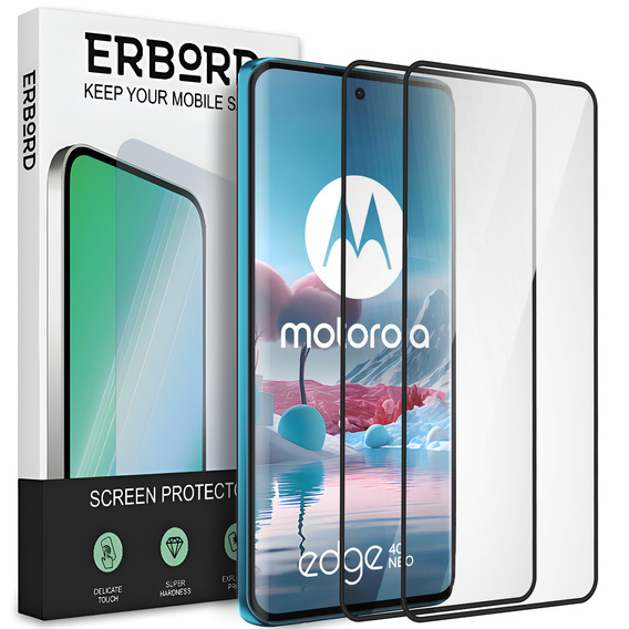 2x Szkło Hartowane ERBORD 3D do Motorola Edge 40 Neo – ochrona całego ekranu