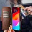 Etui z klapką 2w1 do iPhone 17 Pro Max, SUTENI, do MagSafe, brązowe