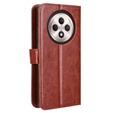 Etui z klapką do Oppo Reno 12FS / 12F, Crazy Horse Wallet, brązowe