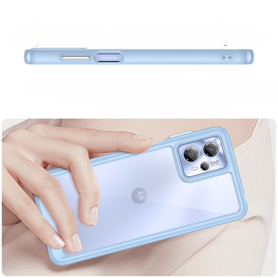 Etui do Motorola Moto G13 / G23, Fusion Hybrid, przezroczyste / niebieskie