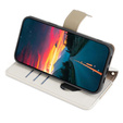 Etui z klapką do iPhone 13, Wallet Zipper Pocket, z lusterkiem, białe