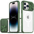 Etui do iPhone 14 Pro Max, Slide Camera Magsafe, zielone
