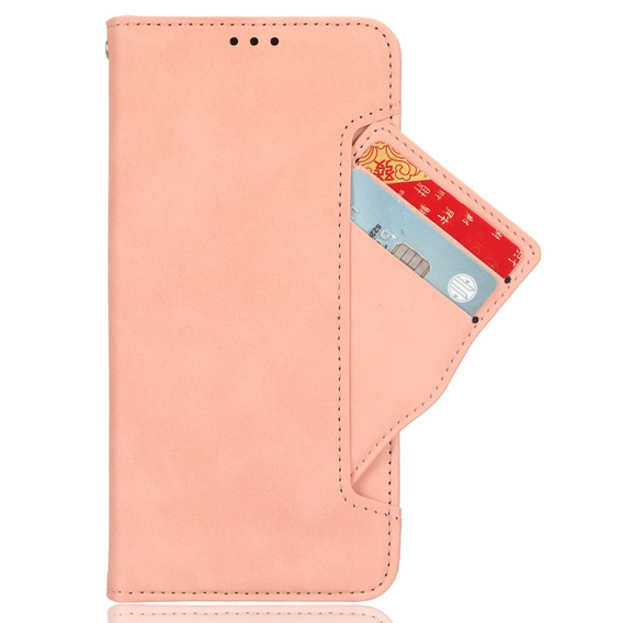 Etui z klapką do Samsung Galaxy S23 FE, Card Slot, różowe