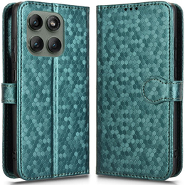 Etui z klapką do Motorola Edge 60 Pro, Wallet Rhombus, zielone